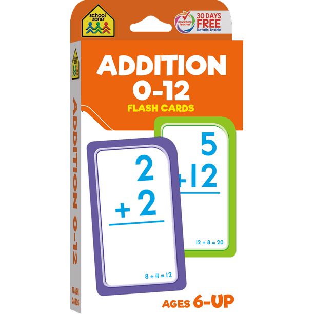School Zone Addition Flash Cards 0-12
