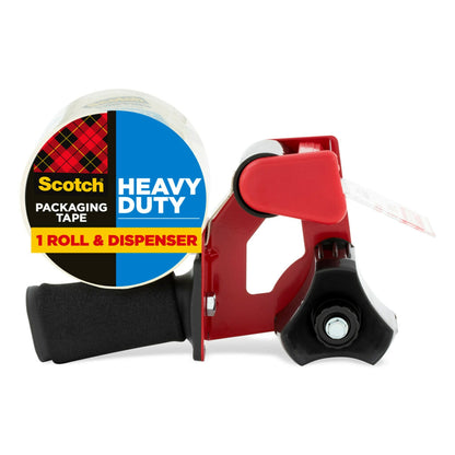 3M Scotch Heavy Duty Packaging Tape & Dispenser  Clear  1.88  x 54.6 yd