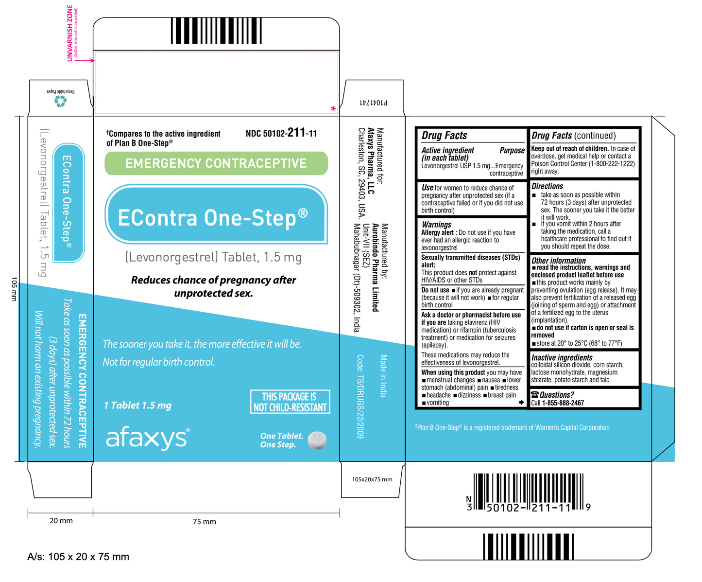 ECONTRA ONE-STEP 1.5 MG TAB 3X1