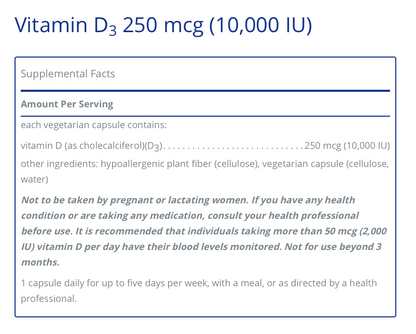 VIT D3 250 MCG (10000 IU) SGC 110CT 21ST