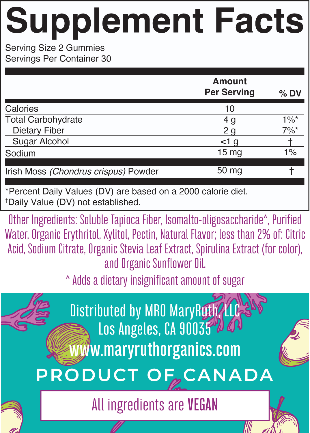 MARY RUTH'S SEA MOSS,OG2,LQD EX