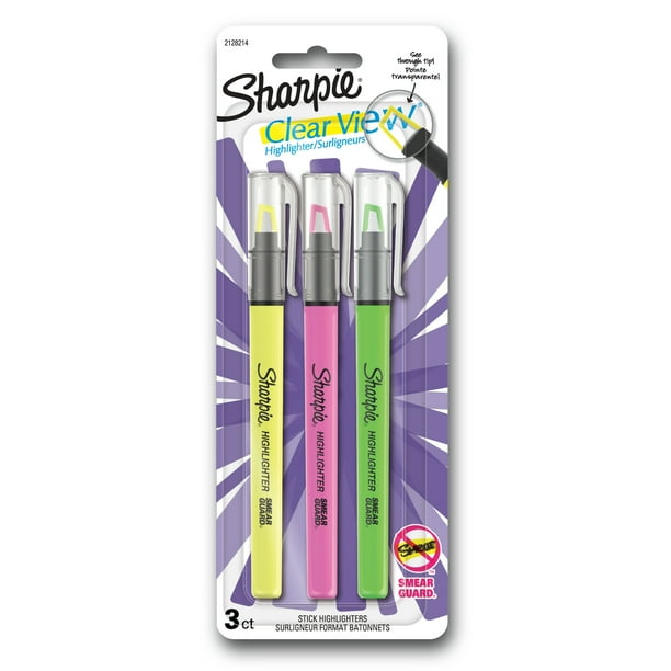 Sharpie Clear View Highlighters Chisel Tip - Multicolored, 3 count