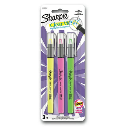 Sharpie Clear View Highlighters Chisel Tip - Multicolored, 3 count