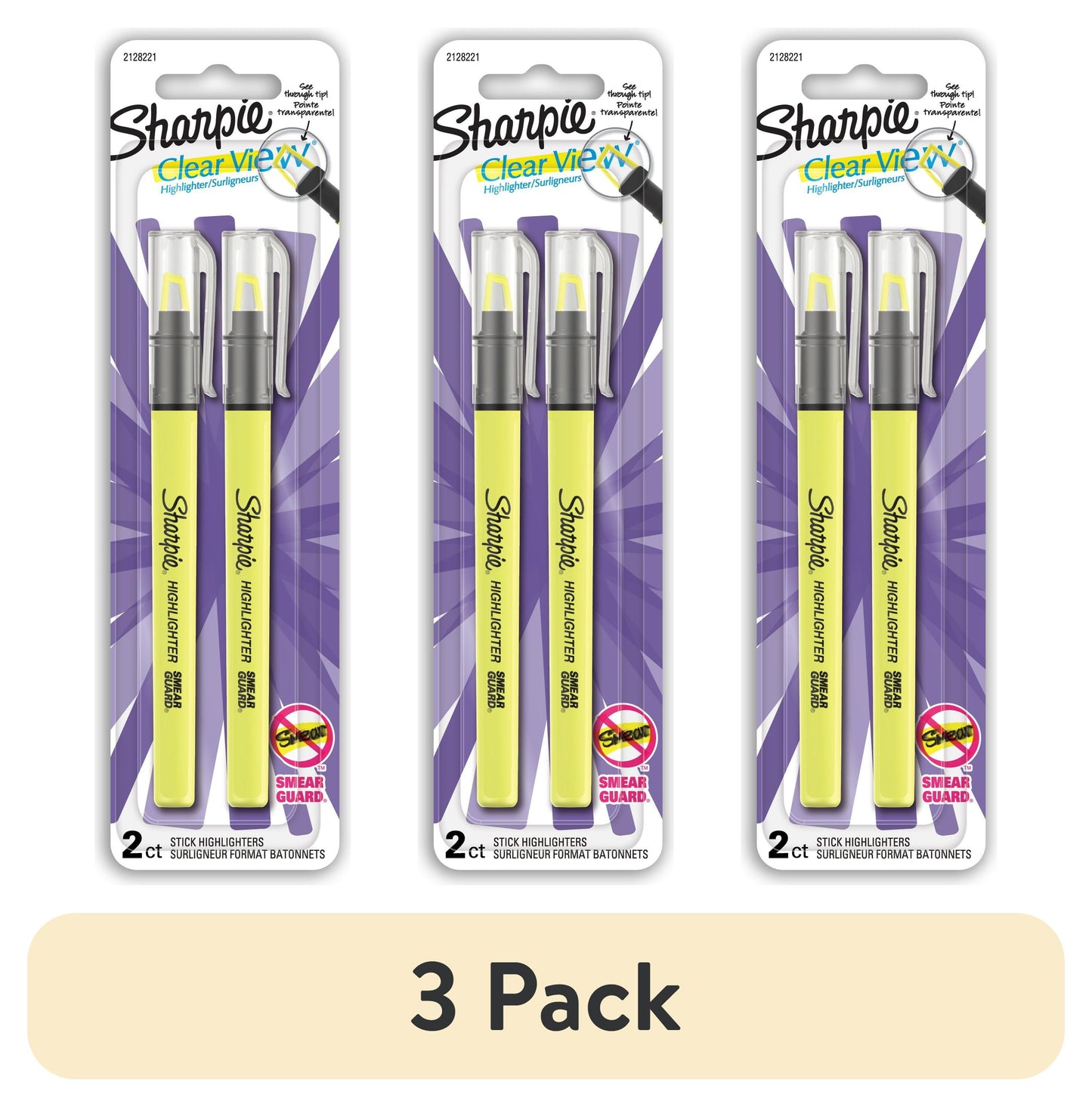 Sharpie Clear View Highlighter - Yellow, 2 count