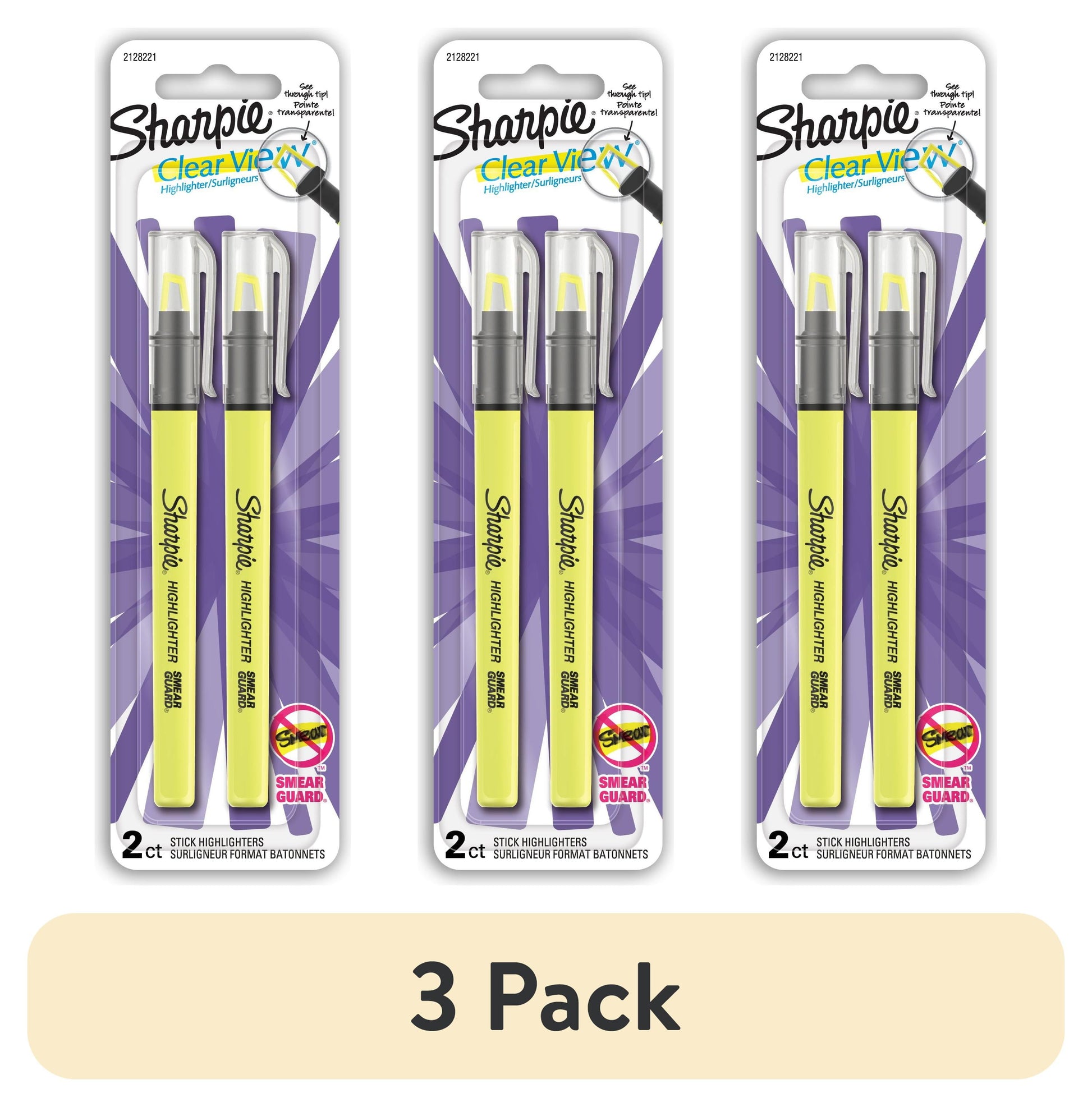 Sharpie Clear View Highlighter - Yellow, 2 count