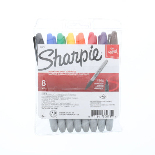 Sharpie Permanent Marker Fine Point 8 Count