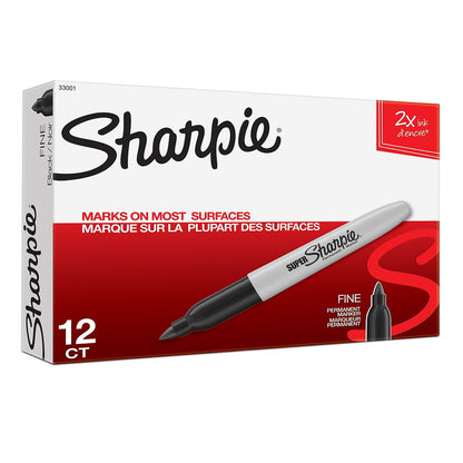 Sharpie Super Permanent Marker, Fine Tip - Super Black