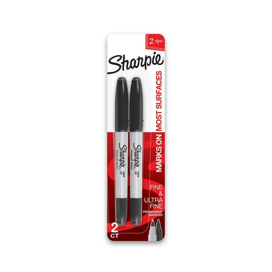 Sharpie Permanent Markers Ultra Fine Tip - Black, 2 count