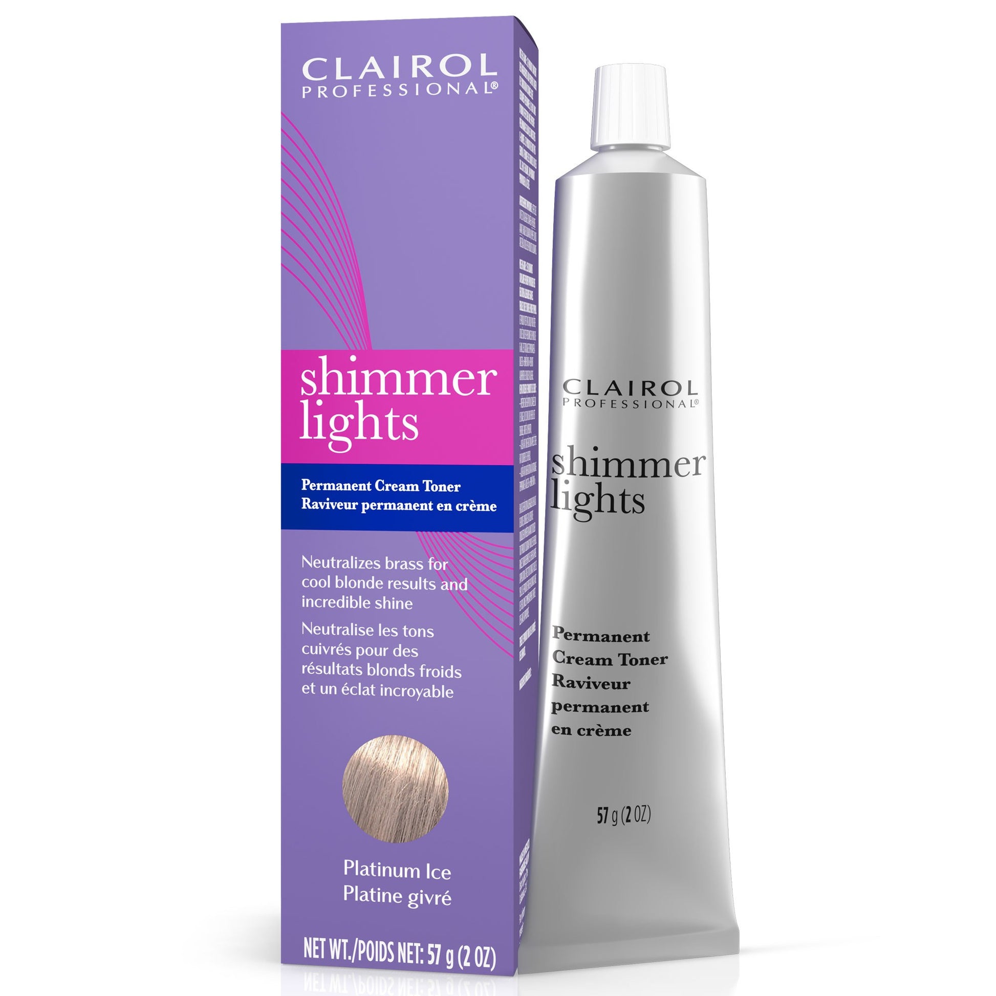 Clairol Shimmer Lights Perm Cream Toner Platinum Ice 2oz