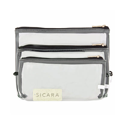 Sicara Clear Cosmetic Bag 3-Piece Bag Set
