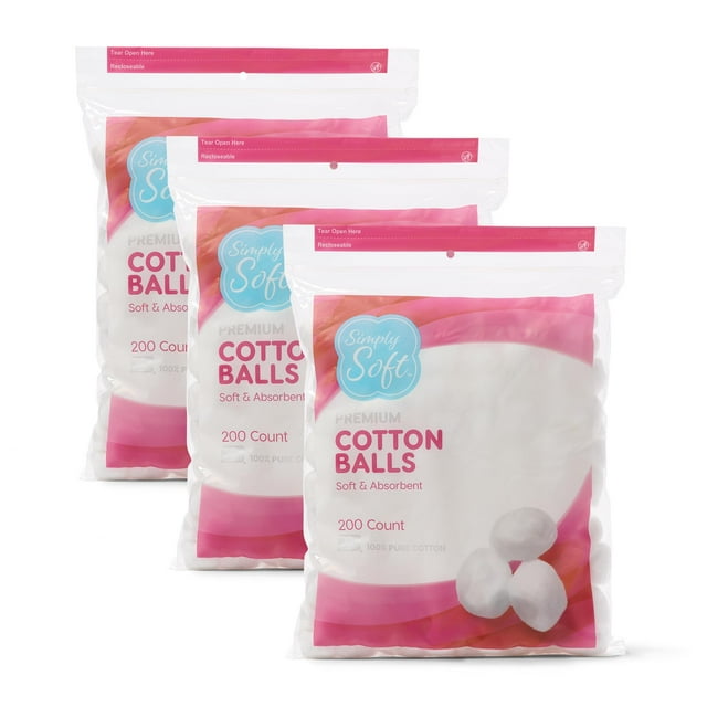 Simply Soft Premium Jumbo Cotton Balls, 200 count