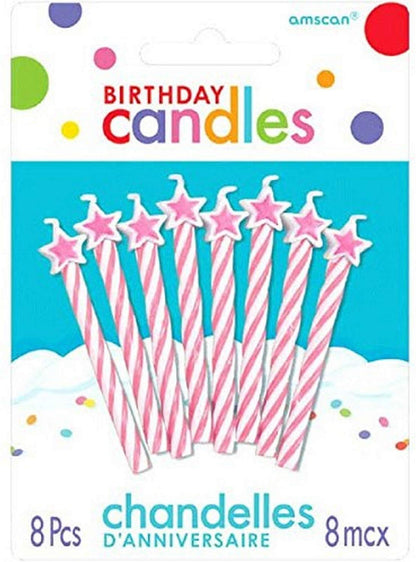 CANDLE SPIRAL BIRTHDAY PINK