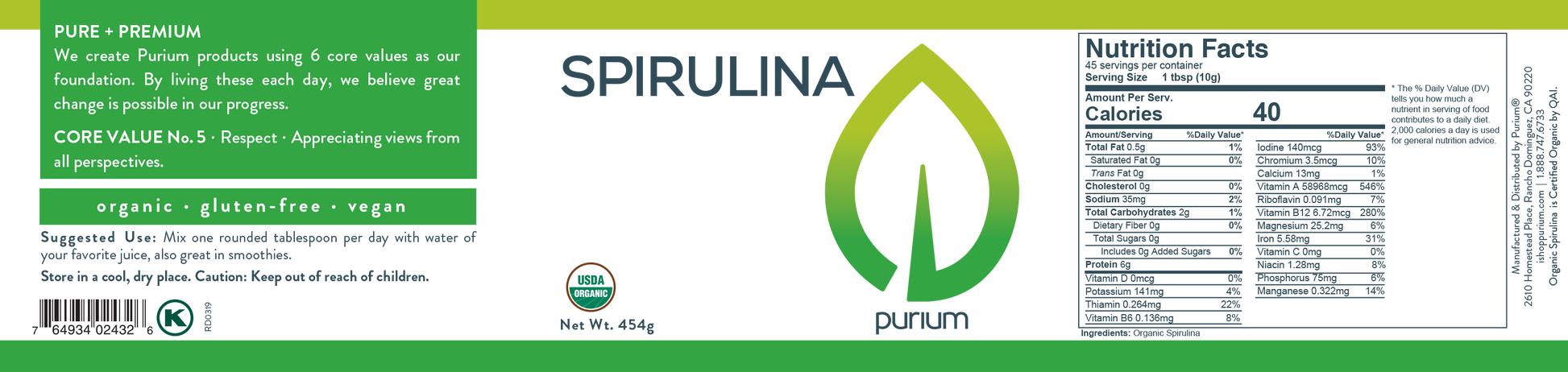 SPIRULINA NAT PWD
