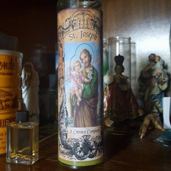 Star Candle Prayer Candle, 8in - Saint Joseph