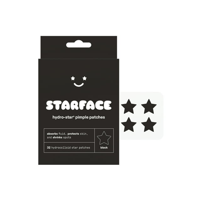 STARFACE Hydro-Star Pimple Patches - Black Star, 32 count