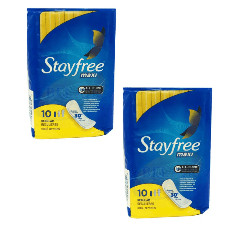 STAYFREE MAXI REG PAD UNSCENTED 6X24CT