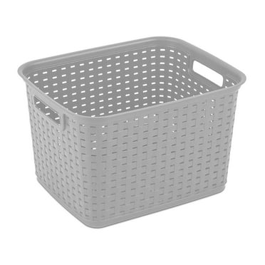 Sterilite Short Plastic Weave Storage Basket - Gray