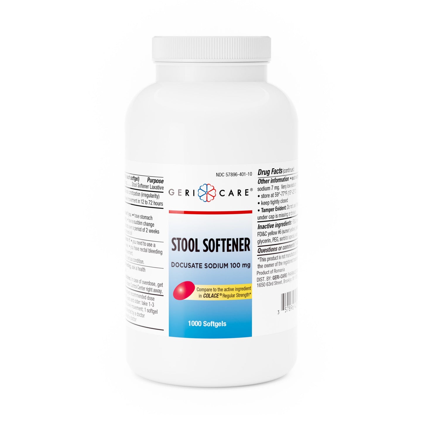 STOOL SOFTENER 100 MG TAB 1000 GERI