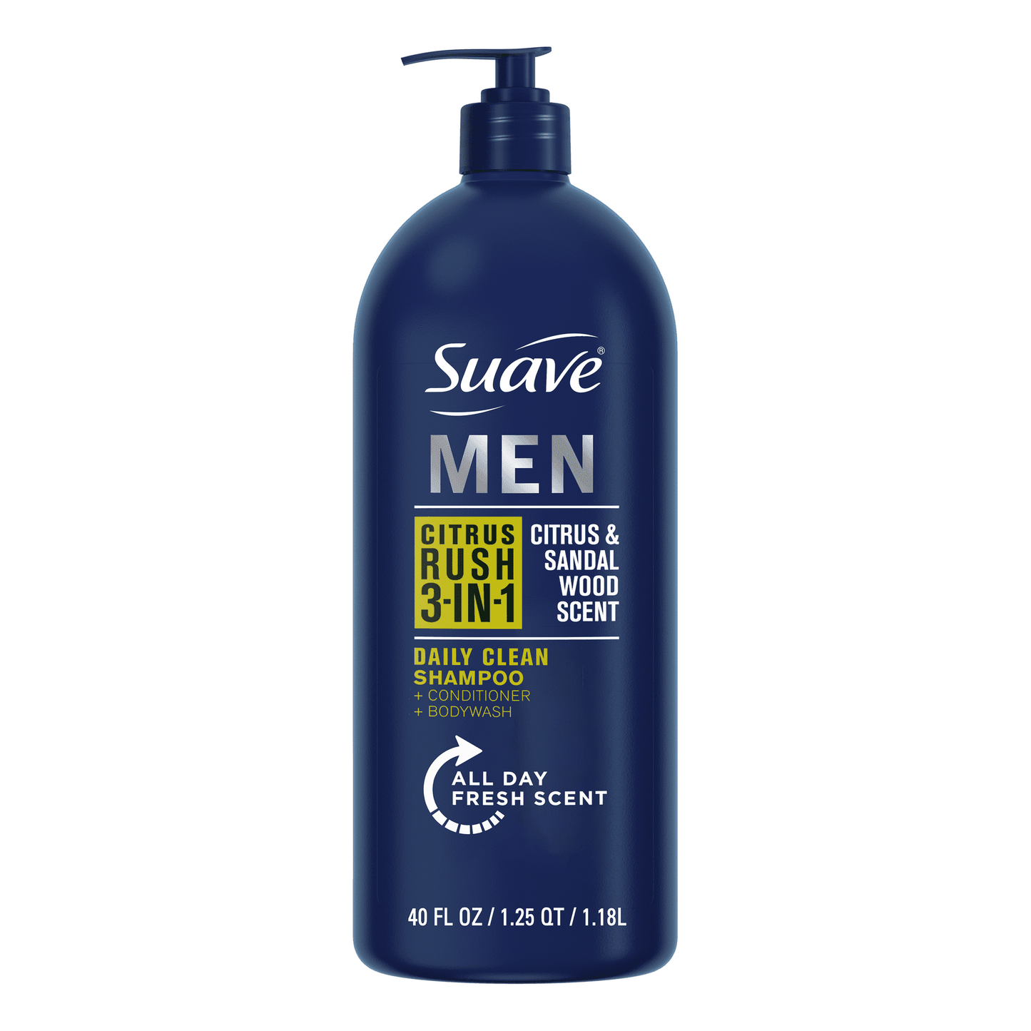 Suave Men Professionals 3-in-1 Shampoo + Conditioner + Body Wash - Citrus Rush, 3 oz