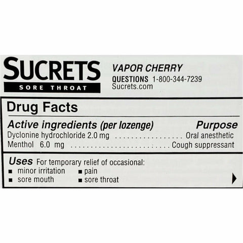 SUCRETS LOZENGE BOX VAPOR CHERRY 18CT