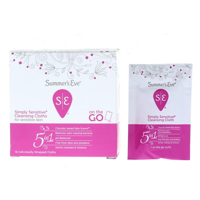 Summer's Eve On-the-Go Simply Sensitive Cleansing Cloth, 5 count