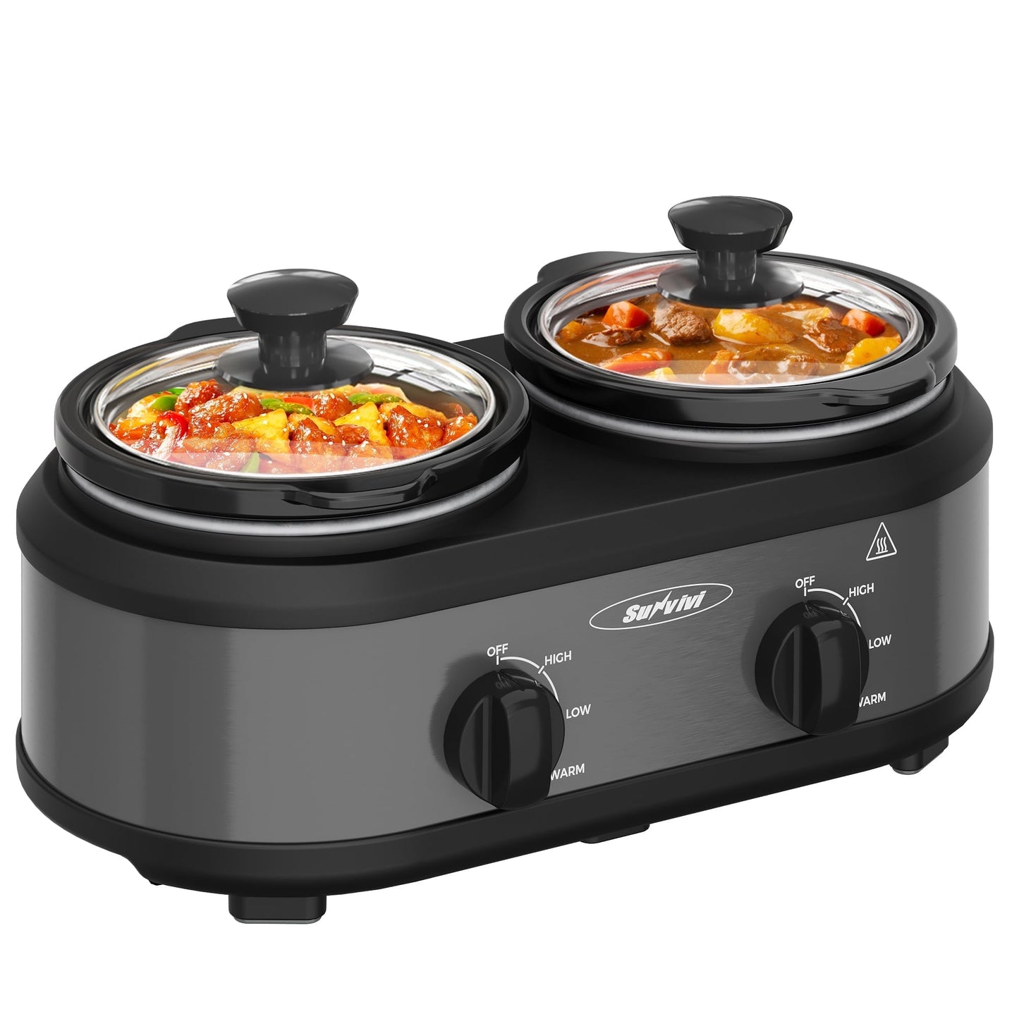 Crock-Pot Choose-a-Crock Double Slow Cooker and Food Warmer,  6 Quart and Split 2.5 Quart