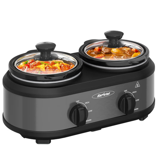 Crock-Pot Choose-a-Crock Double Slow Cooker and Food Warmer,  6 Quart and Split 2.5 Quart