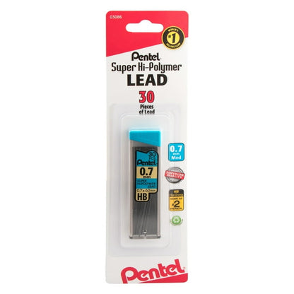Super Hi-Polymer Lead Refill (0.7mm) Medium, HB, 30 pcs/Tube 1-Pk