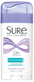 Sure Deodorant 2.6oz Invisible Solid Unscented