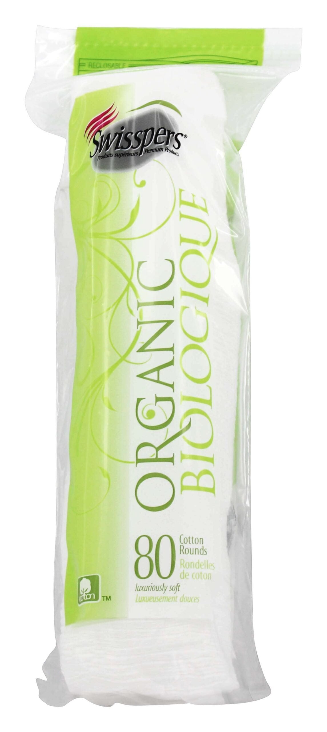 Swisspers Cotton Rounds Organic 80 Count