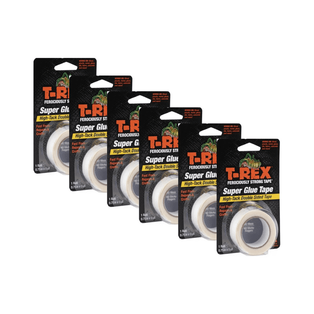 T-Rex® Double Sided Super Glue Tape - Clear, 0.75 in. x 5 yd.