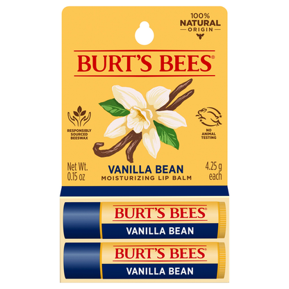 Burt's Bees Moisturizing Lip Balm - Vanilla Bean, 2 count