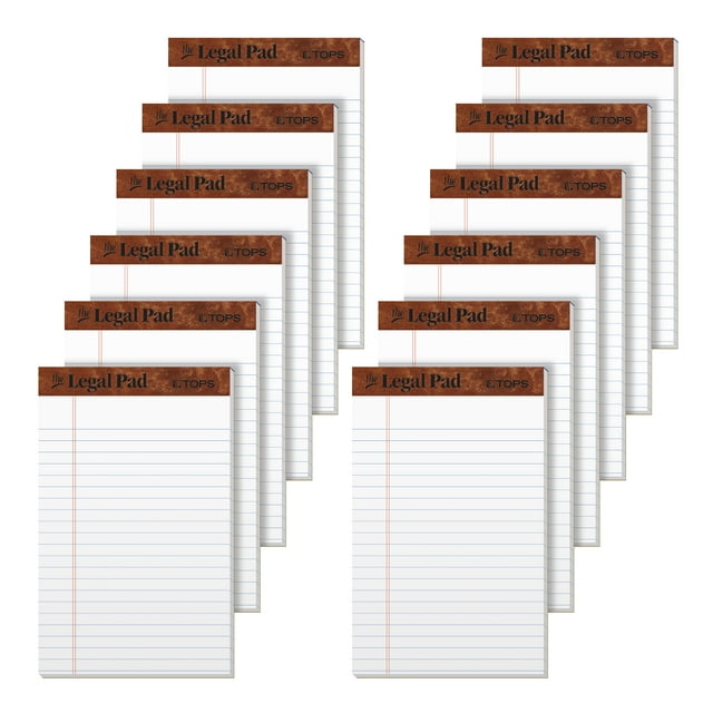 TOPS™ The Legal Pad Writing Pads, Legal Rule, White Paper, 50 Sheets, 3 Pack