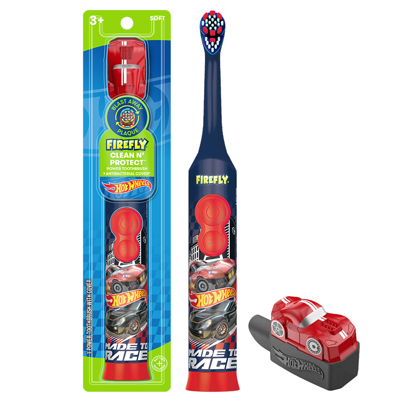 Firefly Toothbrush Hot Wheels Soft Battery Powered W/ Cover