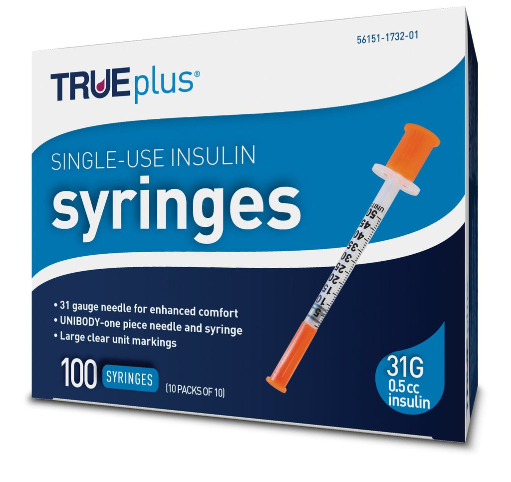 TRUEPLUS SYRINGE 5/16" 30GX1/2CC 100CT