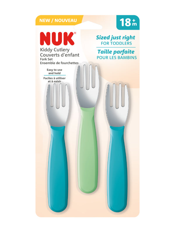 NUK Kiddy Cutlery Flatware Forks 3 Pack 18+ Months