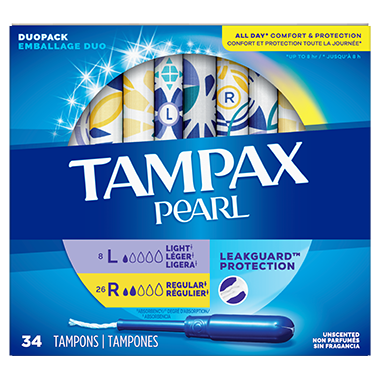 Tampax Tampons Pearl Duo Pack 34 Ct Unscentd 17 Reg+17 Super