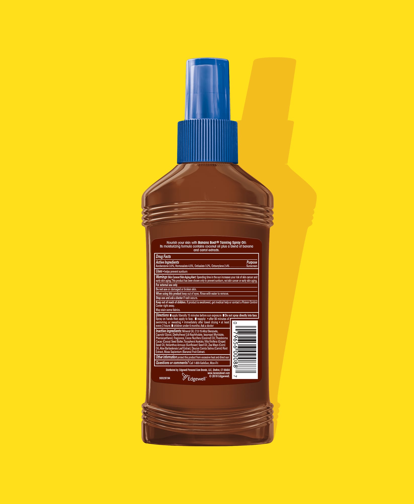 Banana Boat Spf#8 Dry Oil Spray With Coconut Oil 6oz