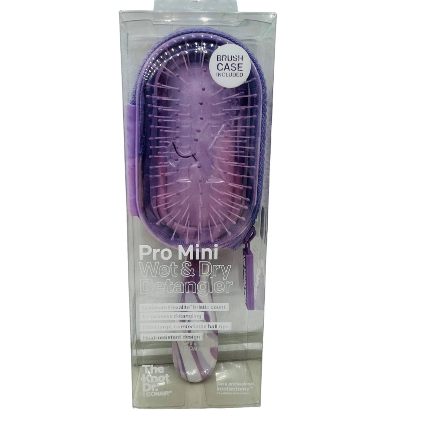 CONAIR The Knot Dr. Pro Mini Wet & Dry Detangler Small Hair Brush - Blue