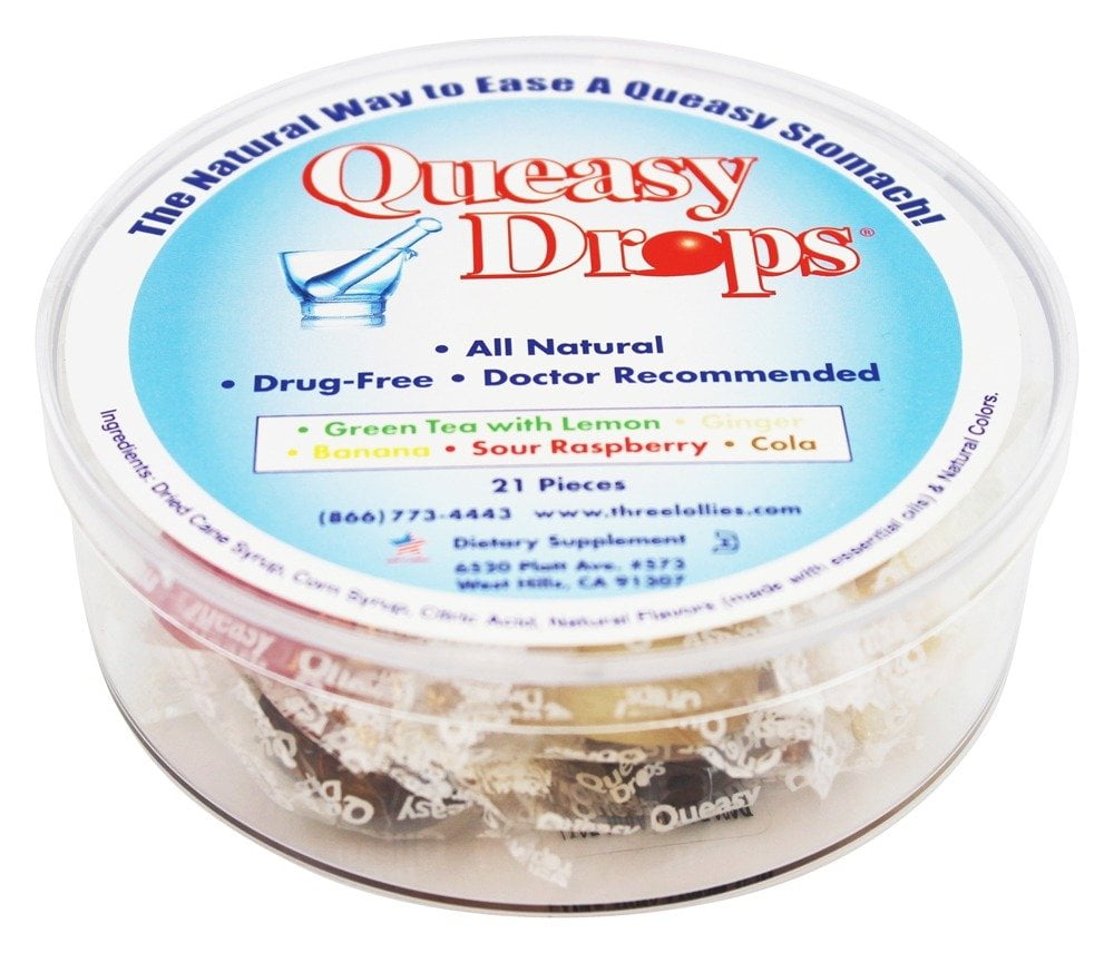 THREE LOLLIES QUEASY DROPS,CONTAINER