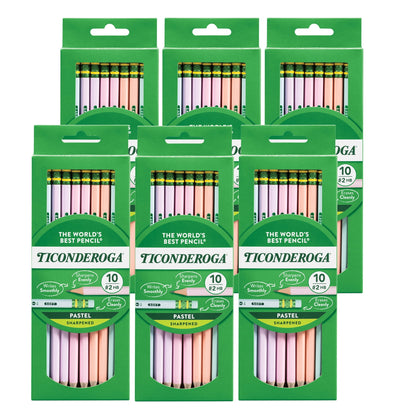 Ticonderoga #2 Soft Colored Pencils - Assorted Pastels, 10 count