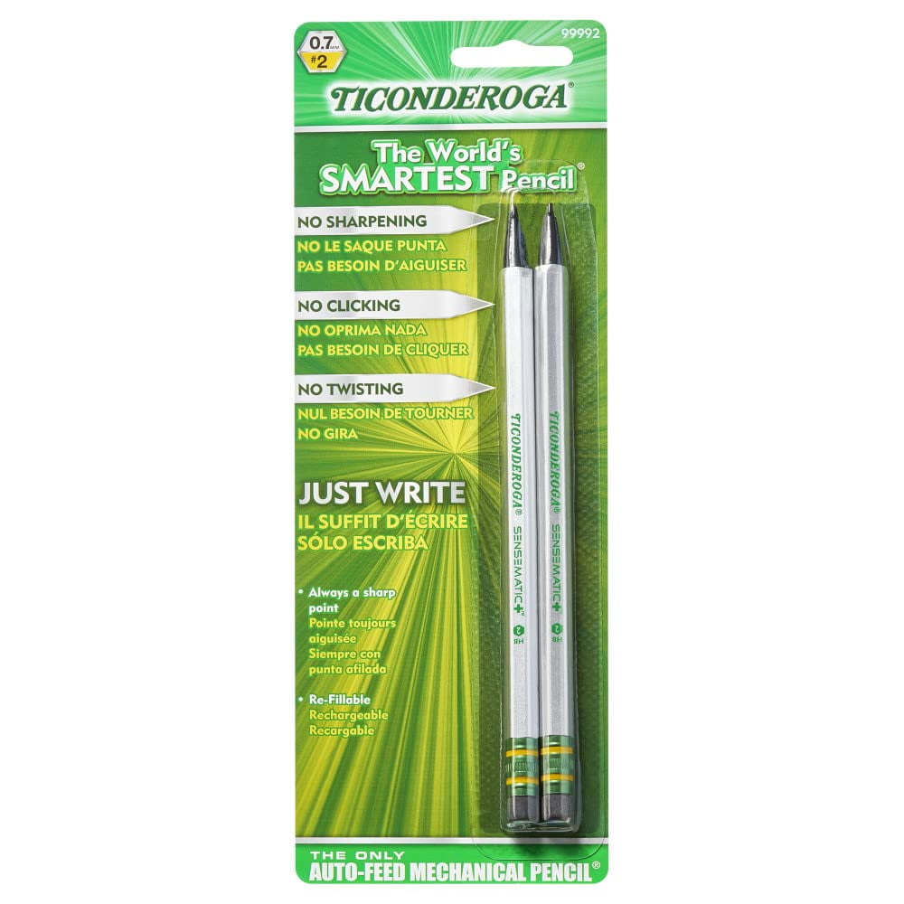 Ticonderoga Sensematic Mechanical Pencil - Silver, 2 count