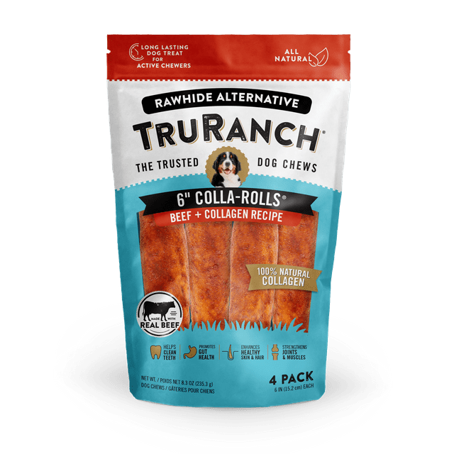 TruRanch 9" Rawhide Alternative Collagen Rolls for Dogs, 3 count