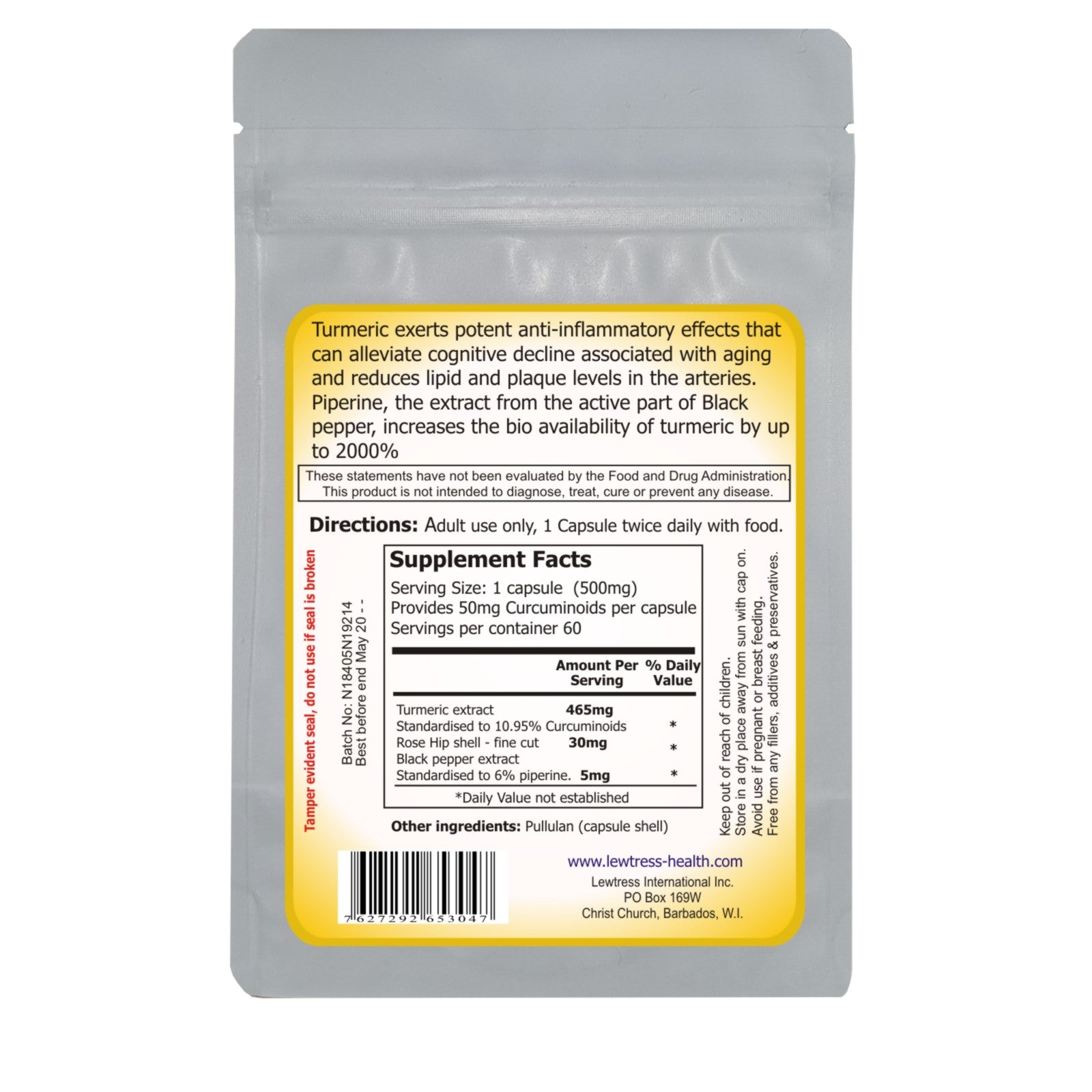 TURMERIC W/ BLK PEPPER EXT CAP 60CT 21ST