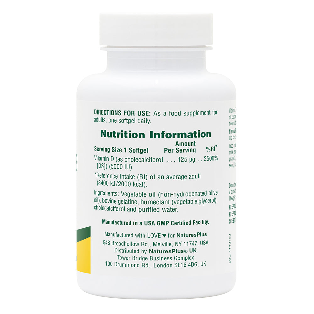 VIT D3 5000 IU SOFTGELS 50CT MASON