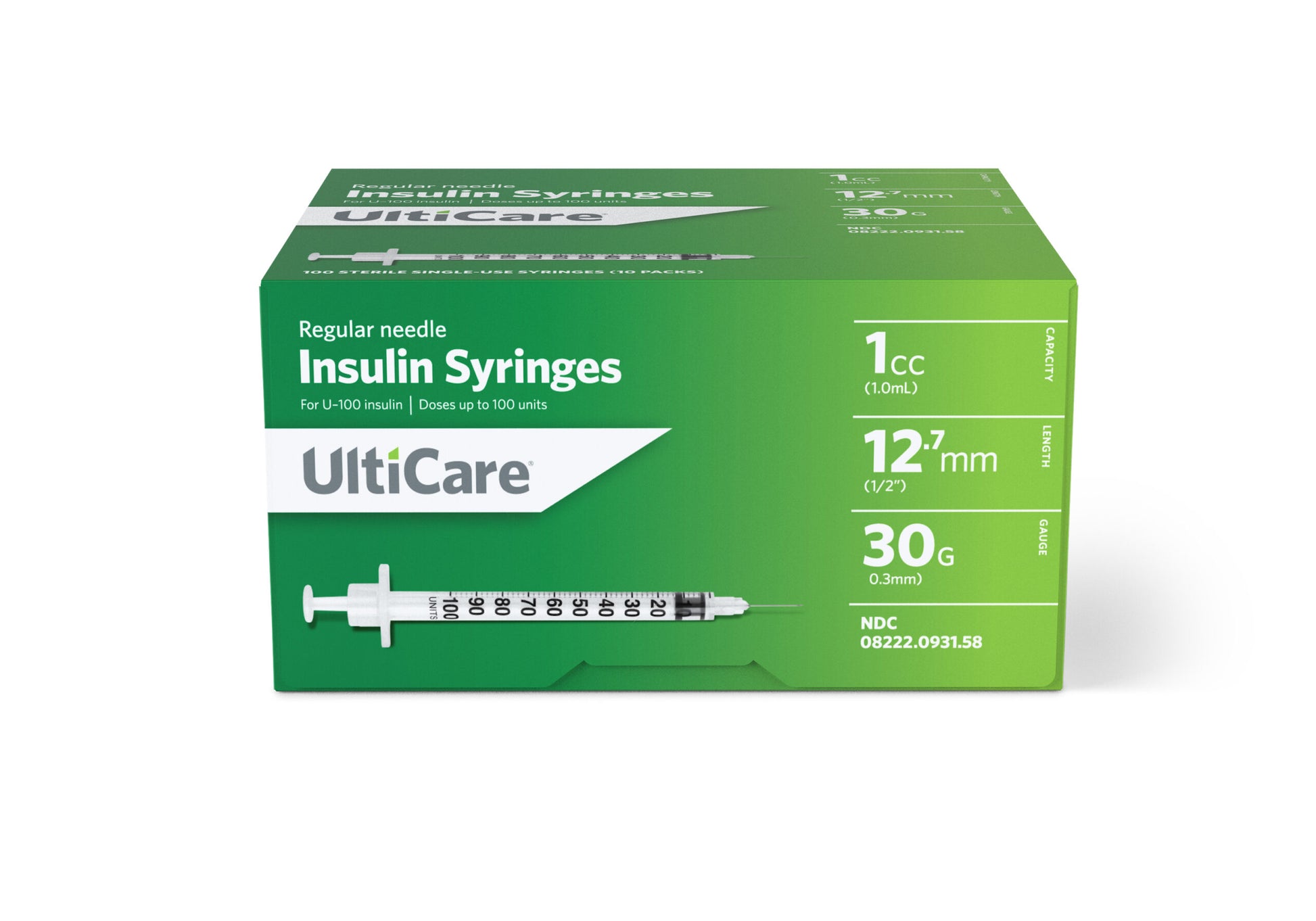 ULTICARE MAILBACK 1/2" 30G/1CC SYG 100CT