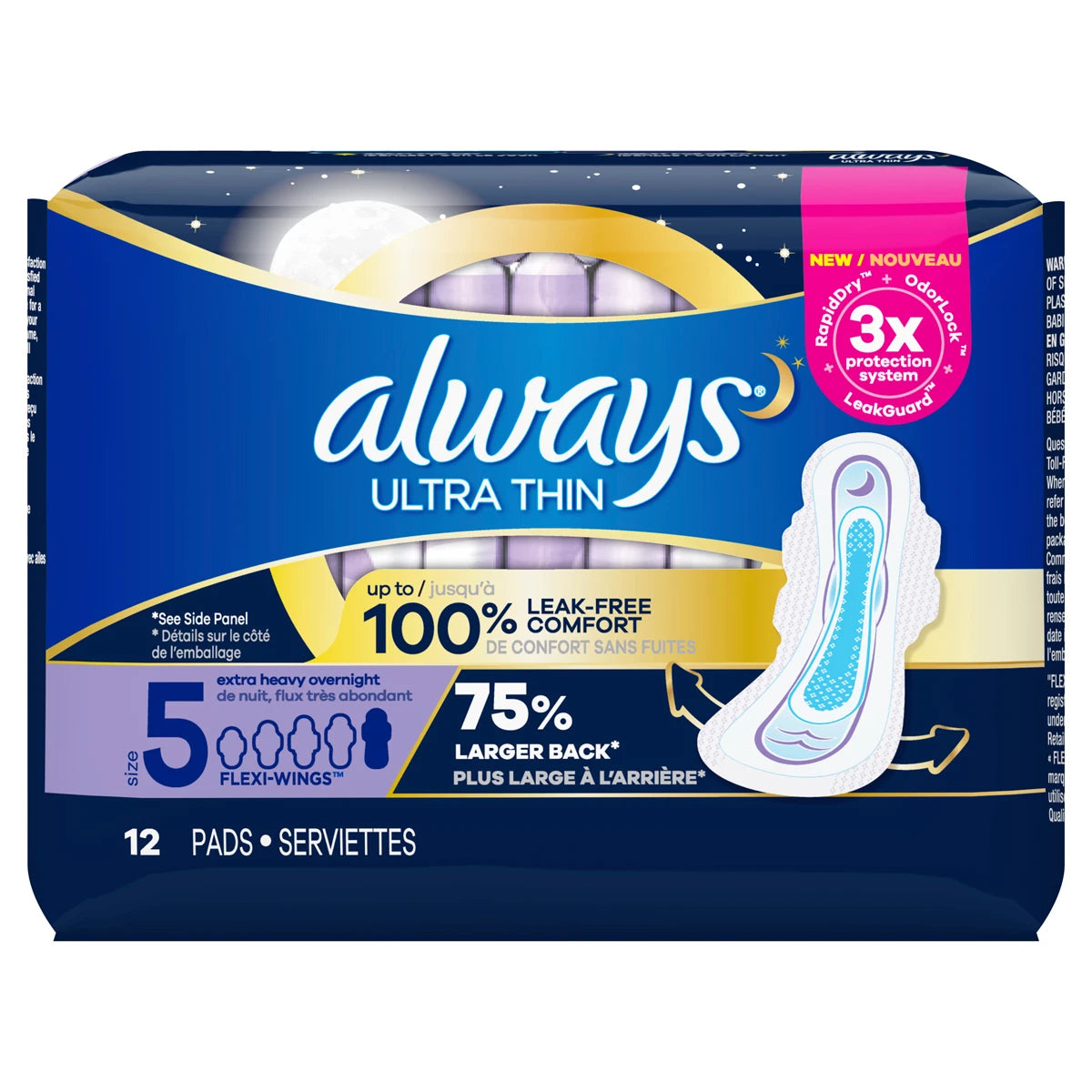 Always Pads Size 5 Ultra Thin 24 Count Extra Heavy Overnight