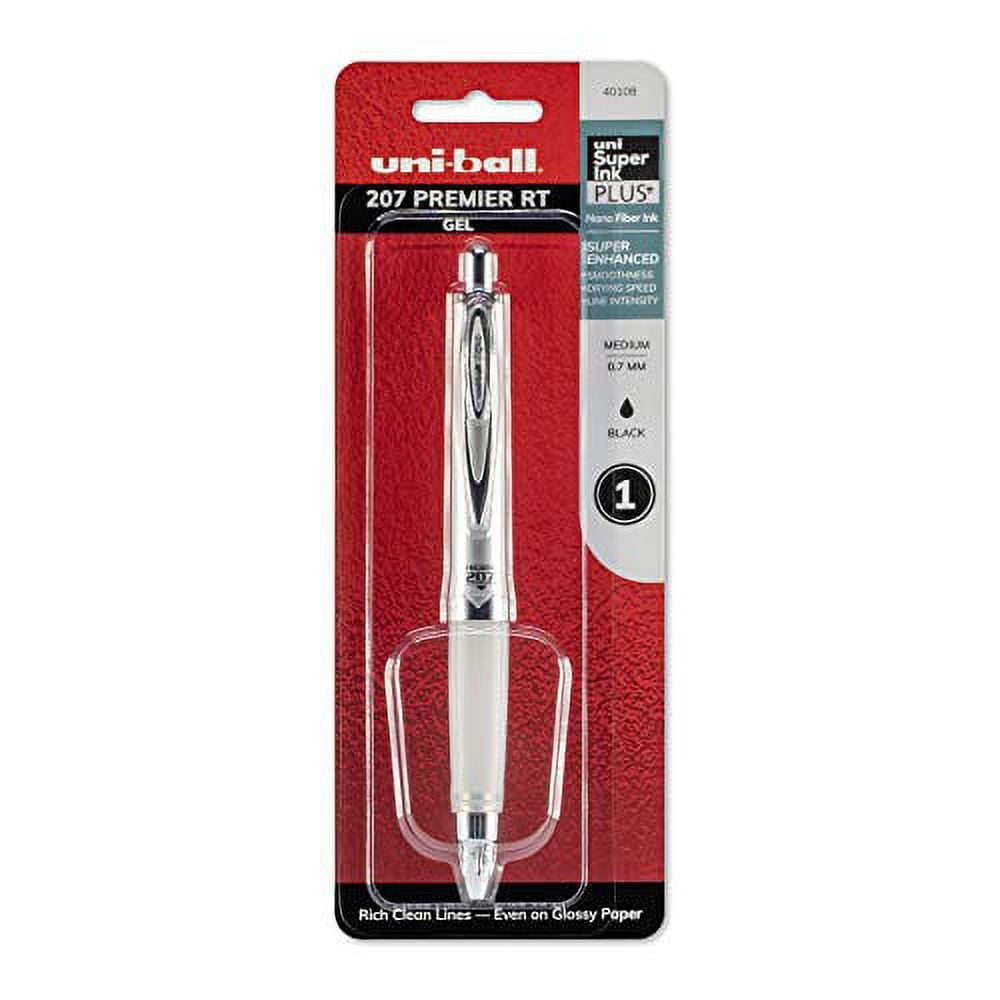 Uni-Ball Premier Retractable Gel Rollerball Pen, Medium Point - Black Ink