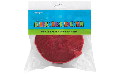 CREPE STREAMERS RED 81 FT