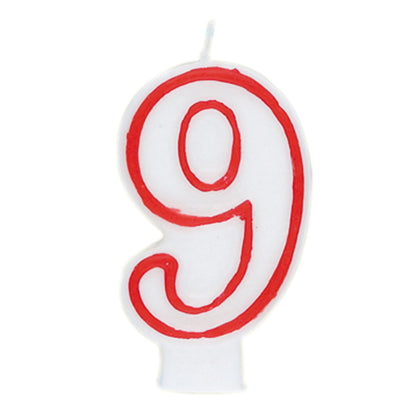 Unique Vibrant Rainbow Border Birthday Candle - Number 9